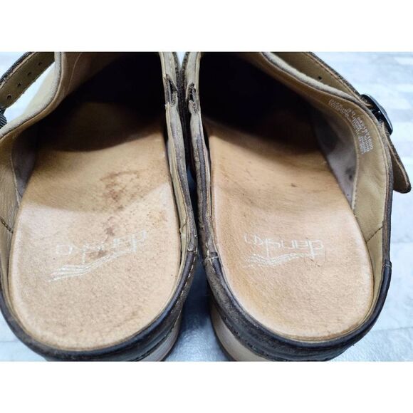 DANSKO BROWN LEATHER BUCKLED MULE SIZE 39 /US 8.5-9 PRE-LOVED - Picture 8 of 12